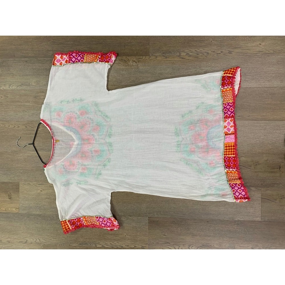 Ruby Yaya Aari Gucci Dress White Embroidered Sequin Tunic Boho Mini Dress Small - Picture 5 of 9